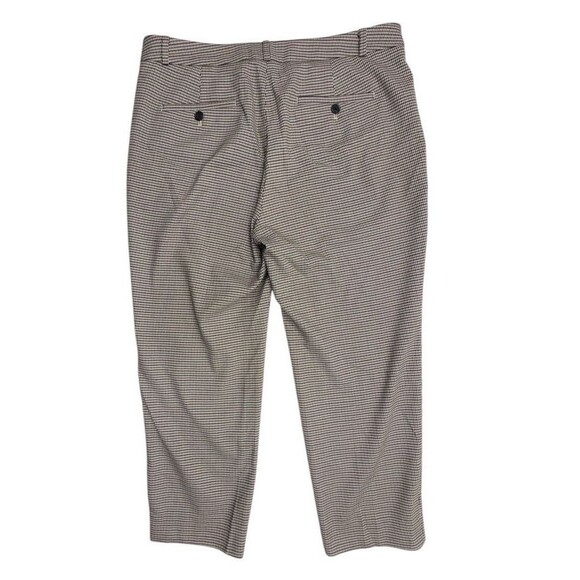 Banana Republic Avery Houndstooth Plaid Ankle Pants Preppy Chic Neutral 12 Short - Picture 13 of 15